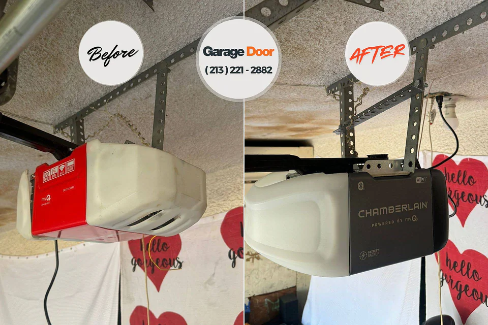Before and after: garage door repair Lake County